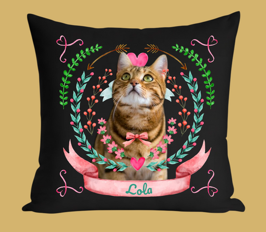 Personalizowany Prezent Poduszka z Twoim Pupilem / Ribbon Mint & Rose
