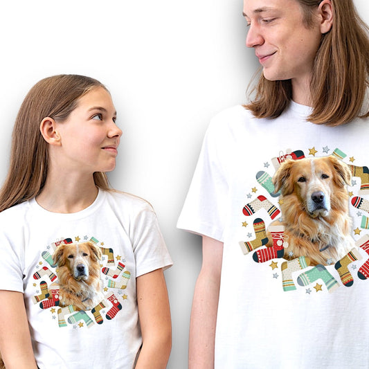 Koszulka z Twoim Pupilem Personalizacja / Biała / Czarna / Dziecięca Unisex / Boże Narodzenie 26