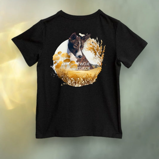 Koszulka z Twoim Pupilem Personalizacja / Biała / Czarna / Dziecięca Unisex / Krajobraz 1