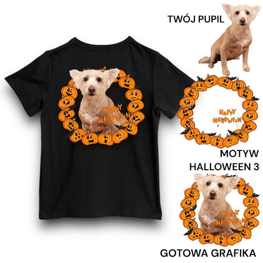 Koszulka z Twoim Pupilem Personalizacja / Biała / Czarna / Dziecięca Unisex / Halloween 1