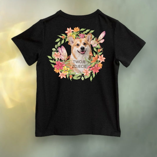 Koszulka z Twoim Pupilem Personalizacja / Biała / Czarna / Dziecięca Unisex / Ważki 1