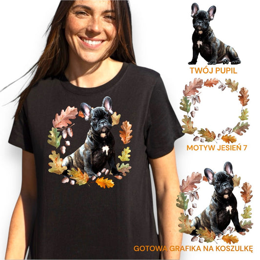 T-shirt z nadrukiem Twój Pupil na koszulce Biały / Czarny / Unisex / Jesień 7