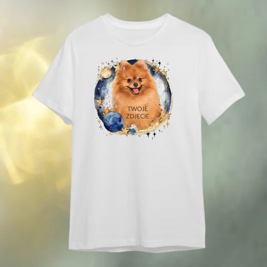 T-shirt z nadrukiem Twój Pupil na koszulce Biały / Czarny / Unisex / Kosmos 1