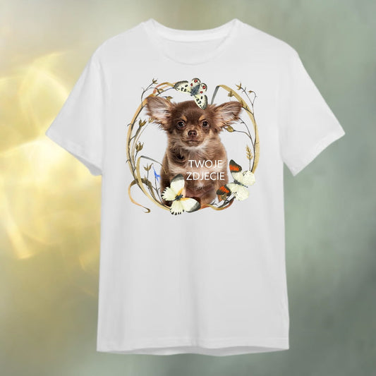 T-shirt z nadrukiem Twój Pupil na koszulce Biały / Czarny / Unisex / Motyle 1