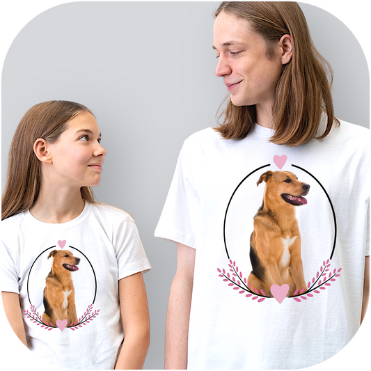 T-shirt z nadrukiem Twój Pupil na koszulce Biały / Czarny / Unisex / Serce 22