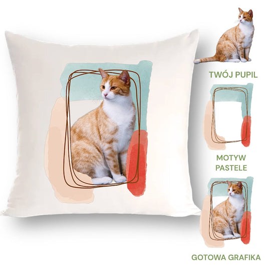Personalizowany Prezent Poduszka z Twoim Pupilem / Pastele
