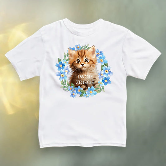Koszulka z Twoim Pupilem Personalizacja / Biała / Czarna / Dziecięca Unisex / Niezapominajka 1