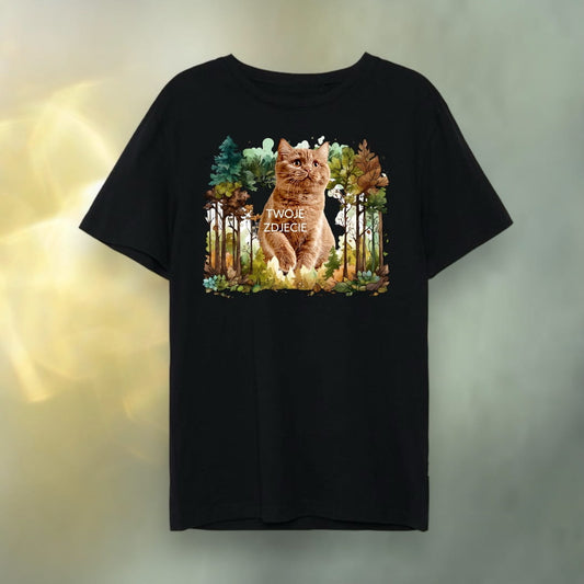 T-shirt z nadrukiem Twój Pupil na koszulce Biały / Czarny / Unisex / Las 5