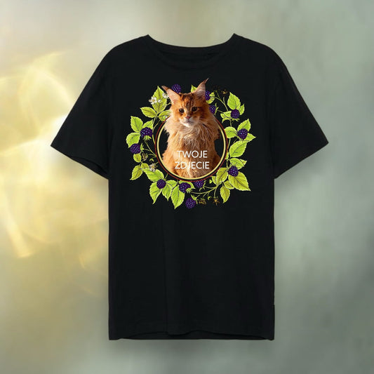 T-shirt z nadrukiem Twój Pupil na koszulce Biały / Czarny / Unisex / Jeżyny 1