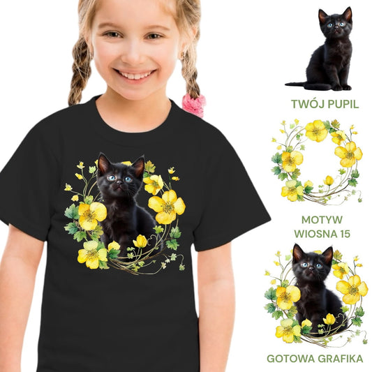 Koszulka z Twoim Pupilem Personalizacja / Biała / Czarna / Dziecięca Unisex / Wiosna 15