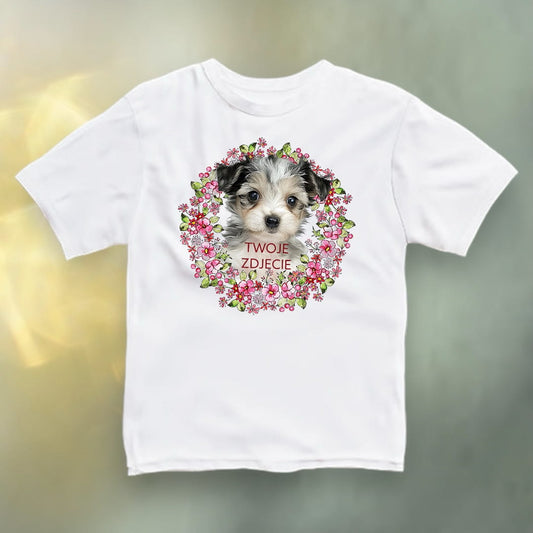 Koszulka z Twoim Pupilem Personalizacja / Biała / Czarna / Dziecięca Unisex / Wiosna 12