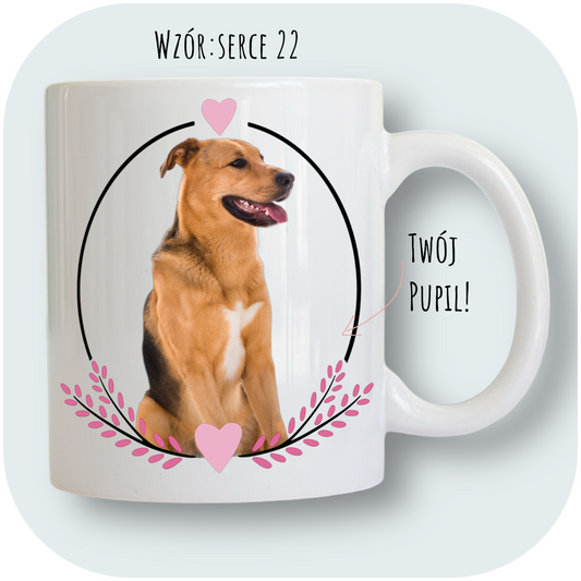 Personalizowany Kubek ze zdjęciem Twojego Pupila / Serce 22