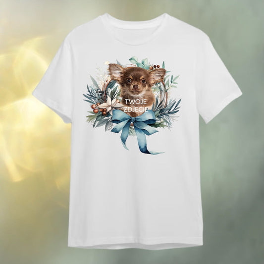 T-shirt z nadrukiem Twój Pupil na koszulce Biały / Czarny / Unisex / Boże Narodzenie 2