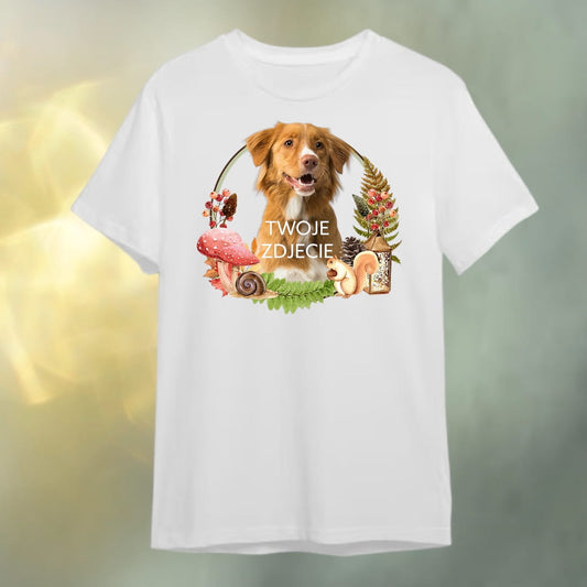 T-shirt z nadrukiem Twój Pupil na koszulce Biały / Czarny / Unisex / Las 1