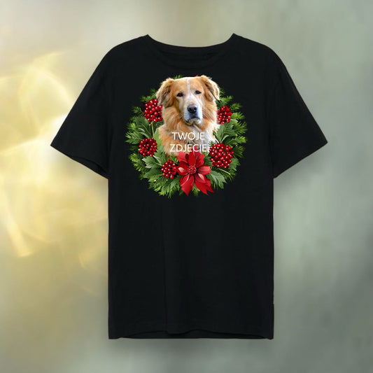 T-shirt z nadrukiem Twój Pupil na koszulce Biały / Czarny / Unisex / Boże Narodzenie 1
