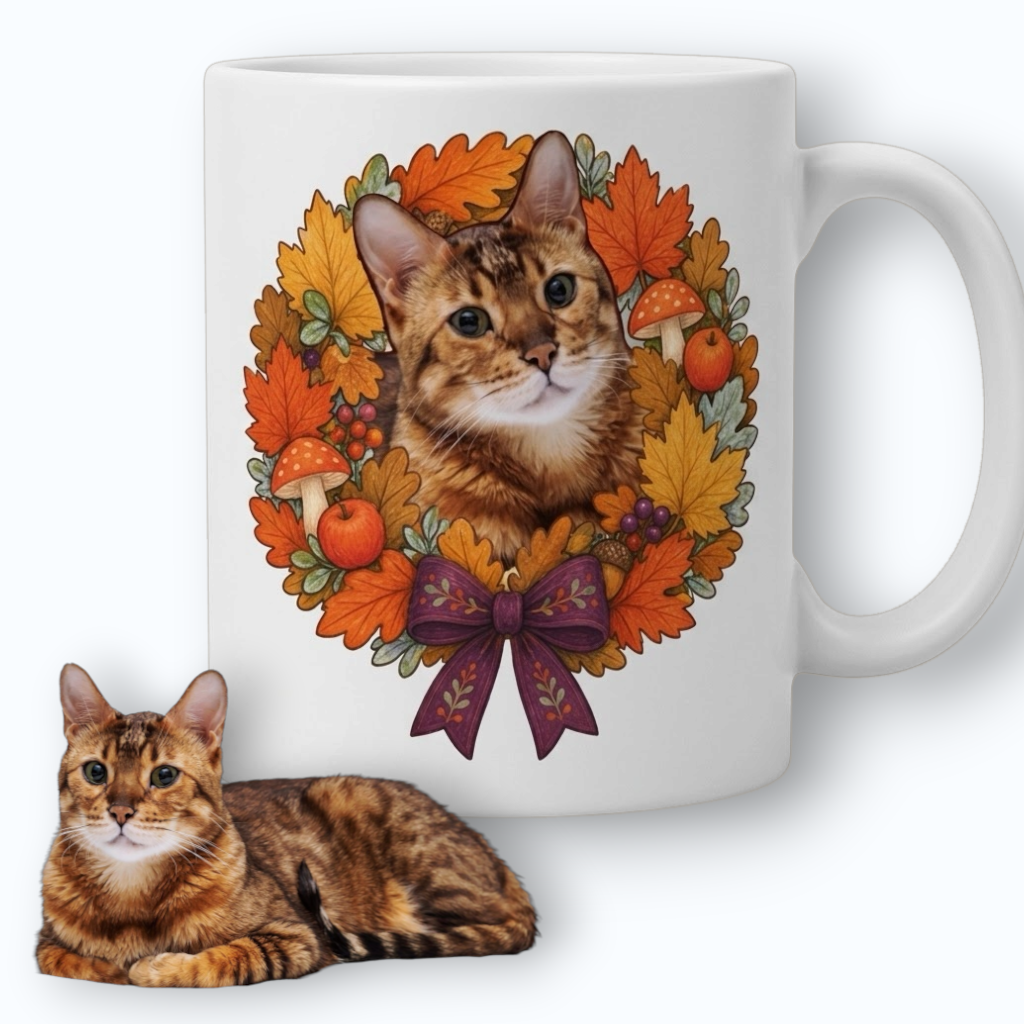 Personalizowany Kubek ze zdjęciem Twojego Pupila / Jesienna Obfitość