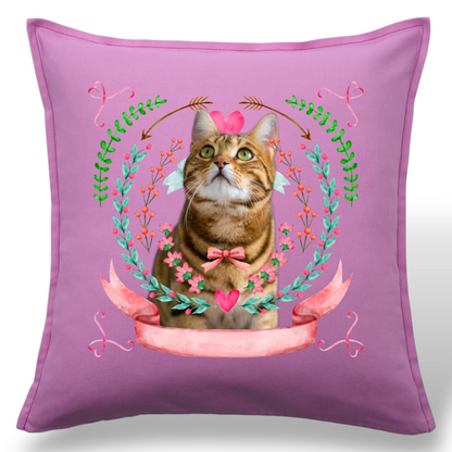 Personalizowany Prezent Poduszka z Twoim Pupilem / Ribbon Mint & Rose