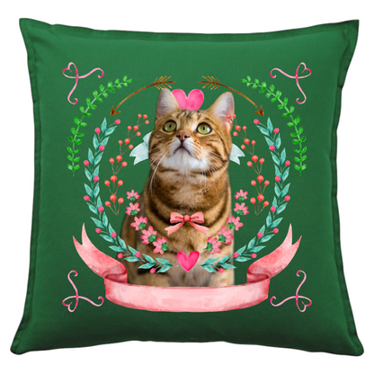 Personalizowany Prezent Poduszka z Twoim Pupilem / Ribbon Mint & Rose