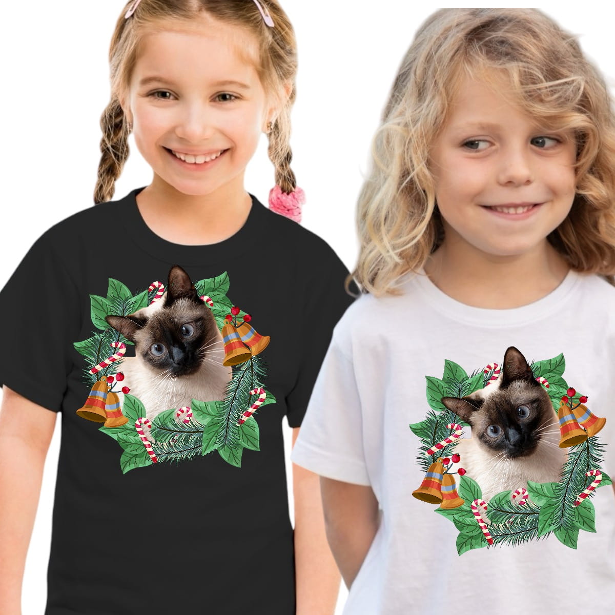 Koszulka z Twoim Pupilem Personalizacja / Biała / Czarna / Dziecięca Unisex / Boże Narodzenie 12