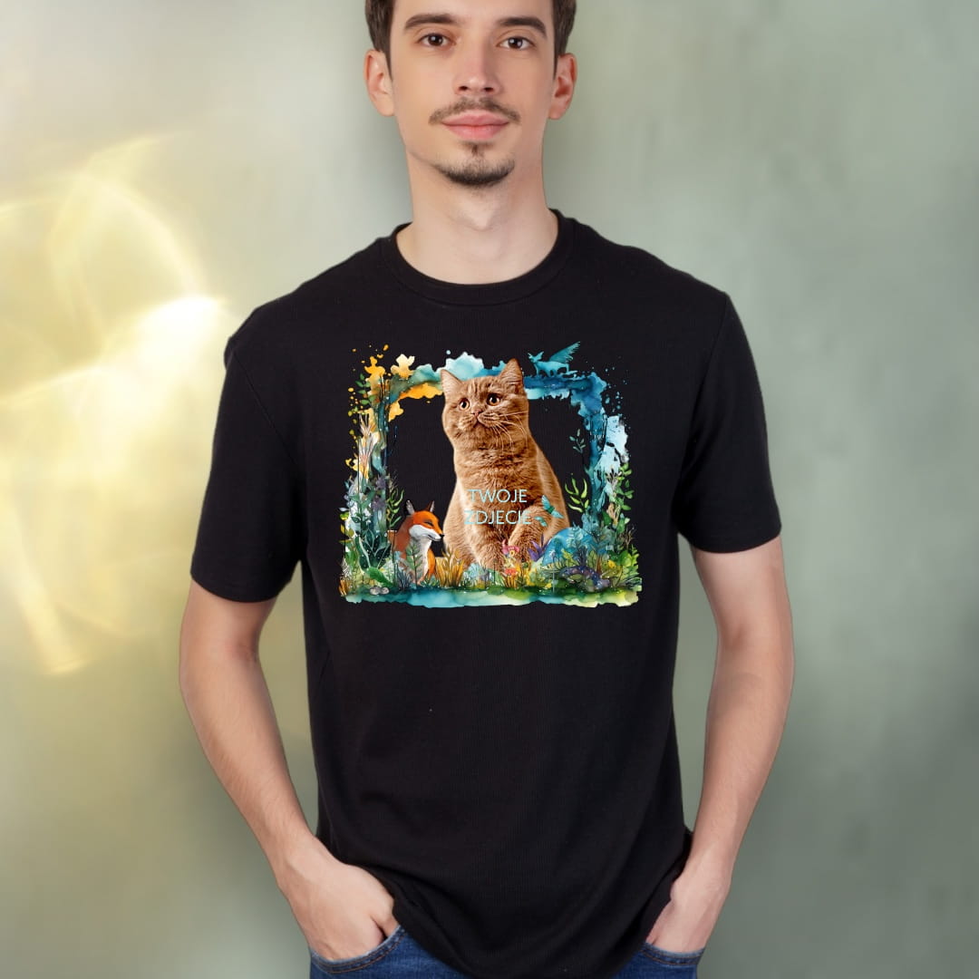 T-shirt z nadrukiem Twój Pupil na koszulce Biały / Czarny / Unisex / Magia 2