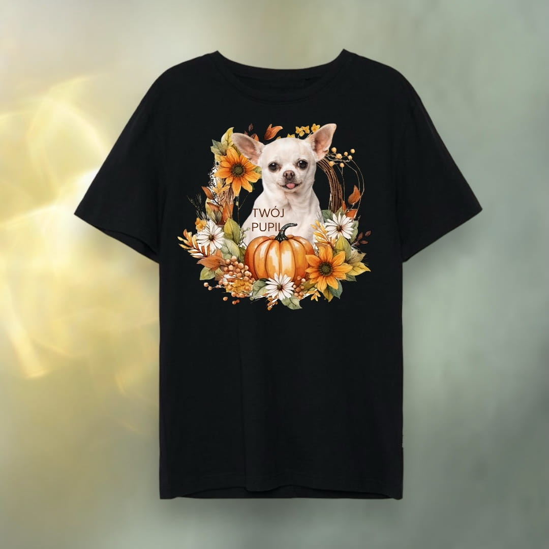 T-shirt z nadrukiem Twój Pupil na koszulce Biały / Czarny / Unisex / Jesień 3