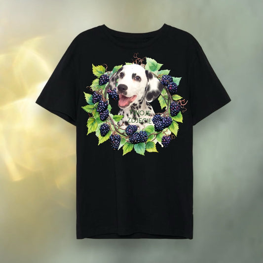 T-shirt z nadrukiem Twój Pupil na koszulce Biały / Czarny / Unisex / Jeżyny 2