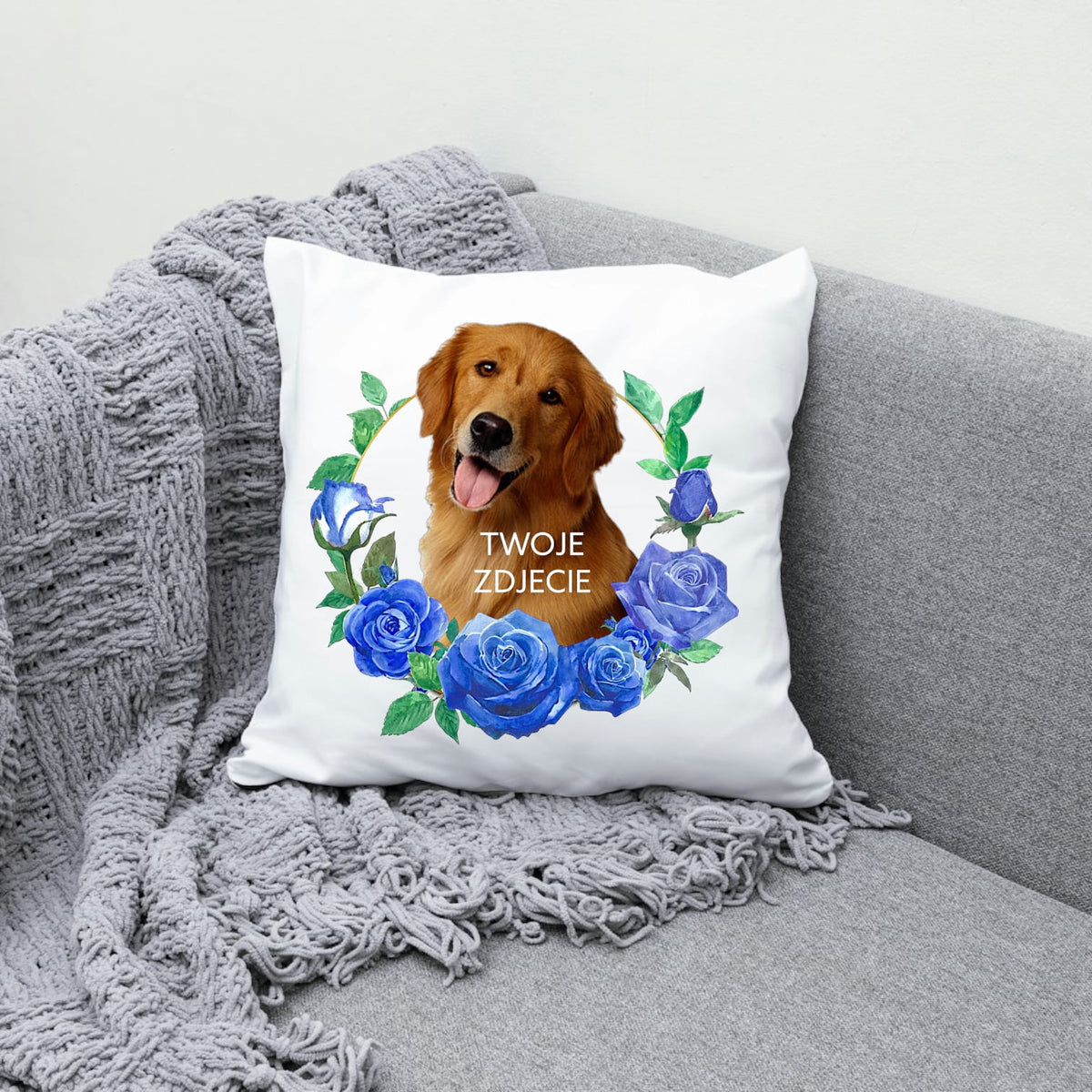 Personalizowany Prezent Poduszka z Twoim Pupilem / Róża 4