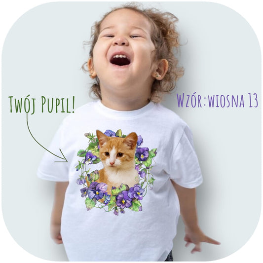 Koszulka z Twoim Pupilem Personalizacja / Biała / Czarna / Dziecięca Unisex / Wiosna 13