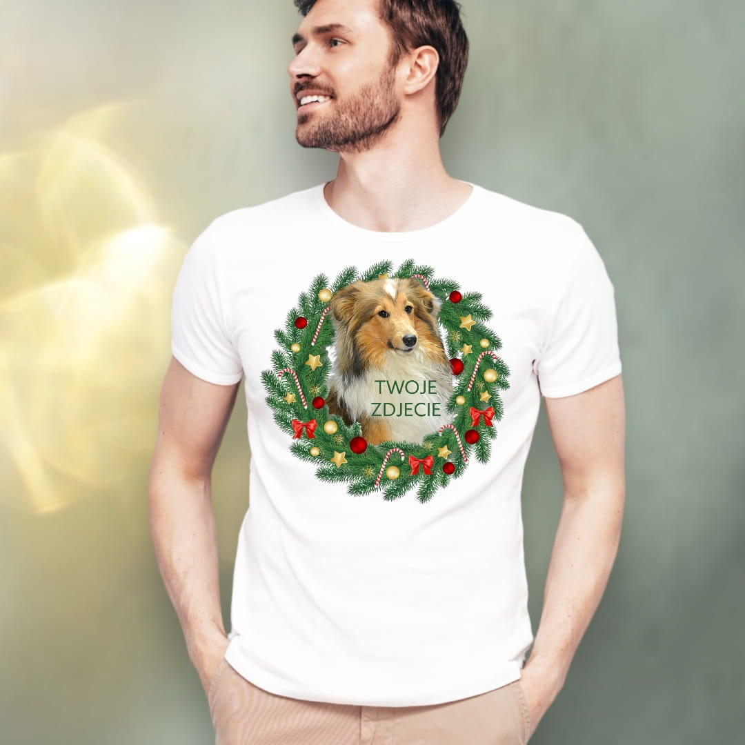 T-shirt z nadrukiem Twój Pupil na koszulce Biały / Czarny / Unisex / Boże Narodzenie 5