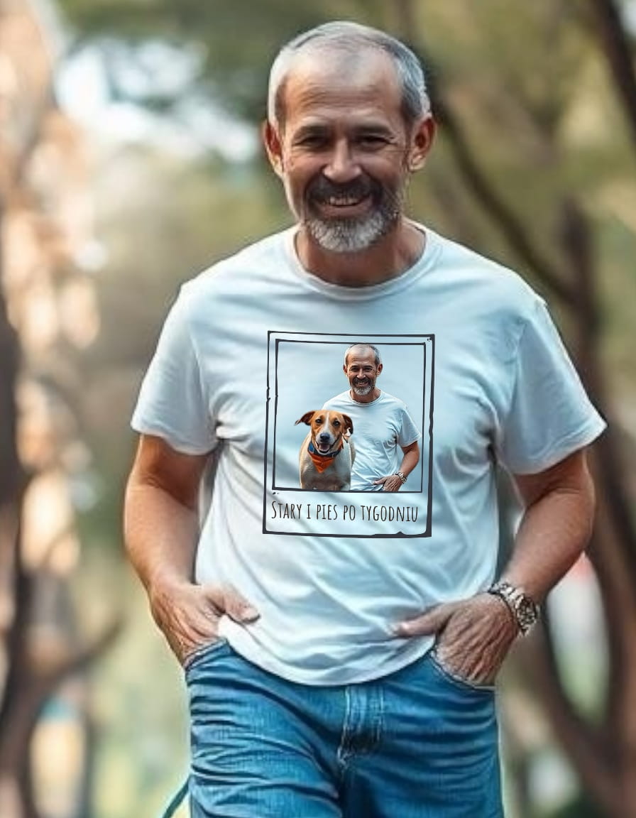 T-shirt z nadrukiem Twój Pupil na koszulce Biały / Unisex / Polaroid