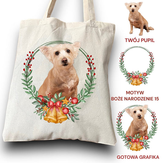 Personalizacja eko Torba ze zdjęciem Twojego Pupila / Boże Narodzenie 15