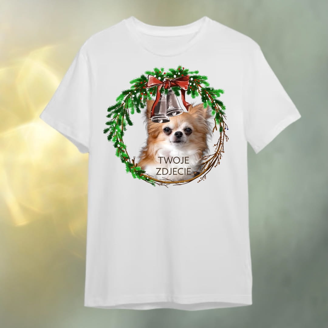 T-shirt z nadrukiem Twój Pupil na koszulce Biały / Czarny / Unisex / Boże Narodzenie 6