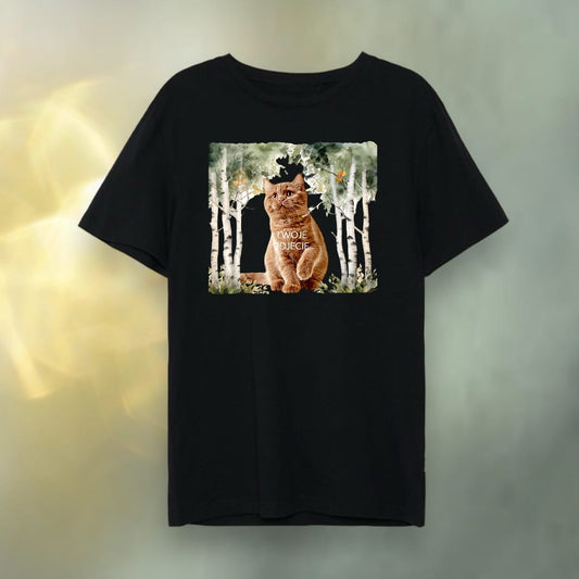 T-shirt z nadrukiem Twój Pupil na koszulce Biały / Czarny / Unisex / Las 6