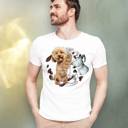 T-shirt z nadrukiem Twój Pupil na koszulce Biały / Czarny / Unisex / Smaczna kawusia 1