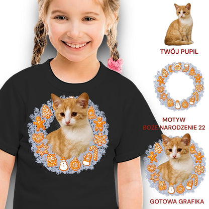 Koszulka z Twoim Pupilem Personalizacja / Biała / Czarna / Dziecięca Unisex / Boże Narodzenie 22