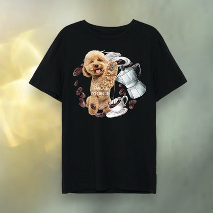 T-shirt z nadrukiem Twój Pupil na koszulce Biały / Czarny / Unisex / Smaczna kawusia 1