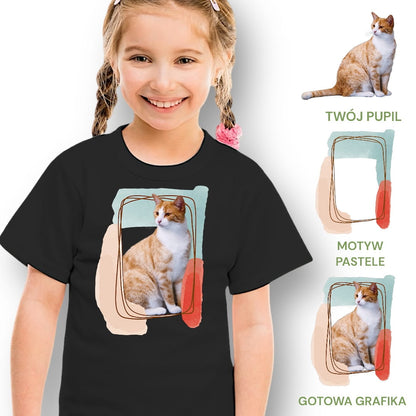 Koszulka z Twoim Pupilem Personalizacja / Biała / Czarna / Dziecięca Unisex / Pastele