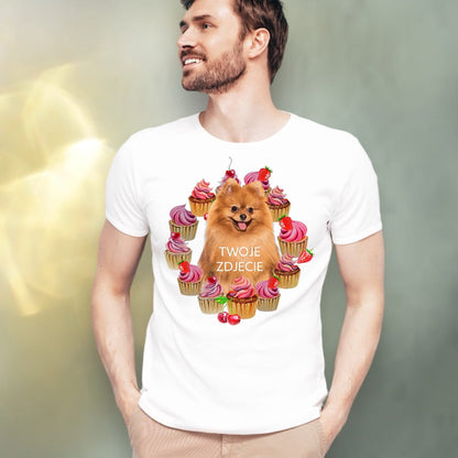 T-shirt z nadrukiem Twój Pupil na koszulce Biały / Czarny / Unisex / Babeczki