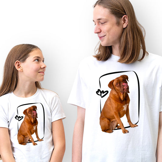 T-shirt z nadrukiem Twój Pupil na koszulce Biały / Unisex / Ramka Mini