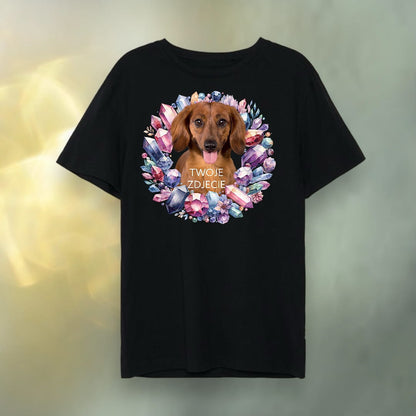 T-shirt z nadrukiem Twój Pupil na koszulce Biały / Czarny / Unisex / Kryształy 1
