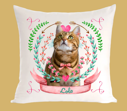 Personalizowany Prezent Poduszka z Twoim Pupilem / Ribbon Mint & Rose