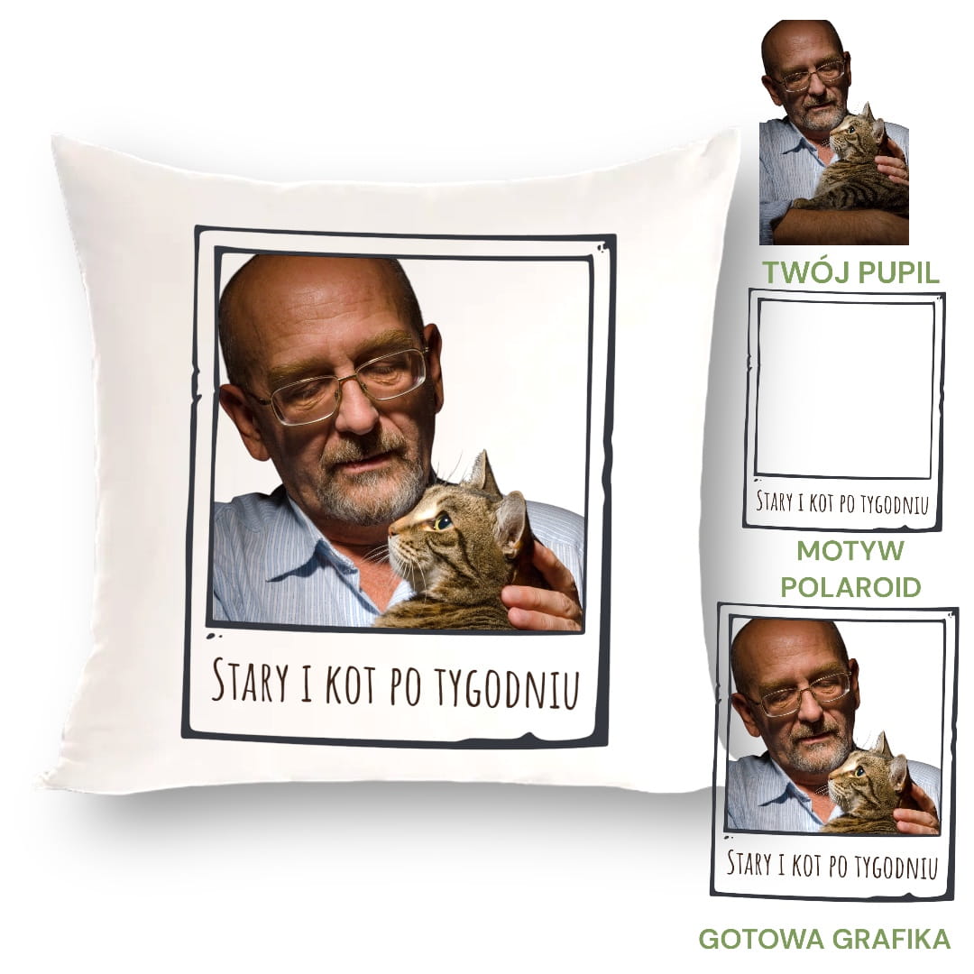 Personalizowany Prezent Poduszka z Twoim Pupilem / Polaroid