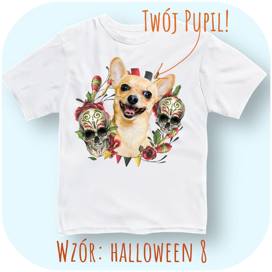 Koszulka z Twoim Pupilem Personalizacja / Biała / Czarna / Dziecięca Unisex / Halloween 8