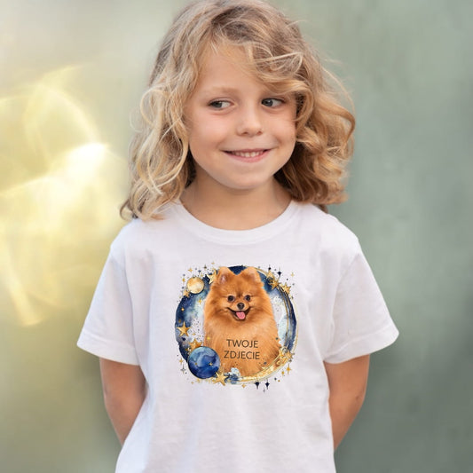 Koszulka z Twoim Pupilem Personalizacja / Biała / Czarna / Dziecięca Unisex / Kosmos 1