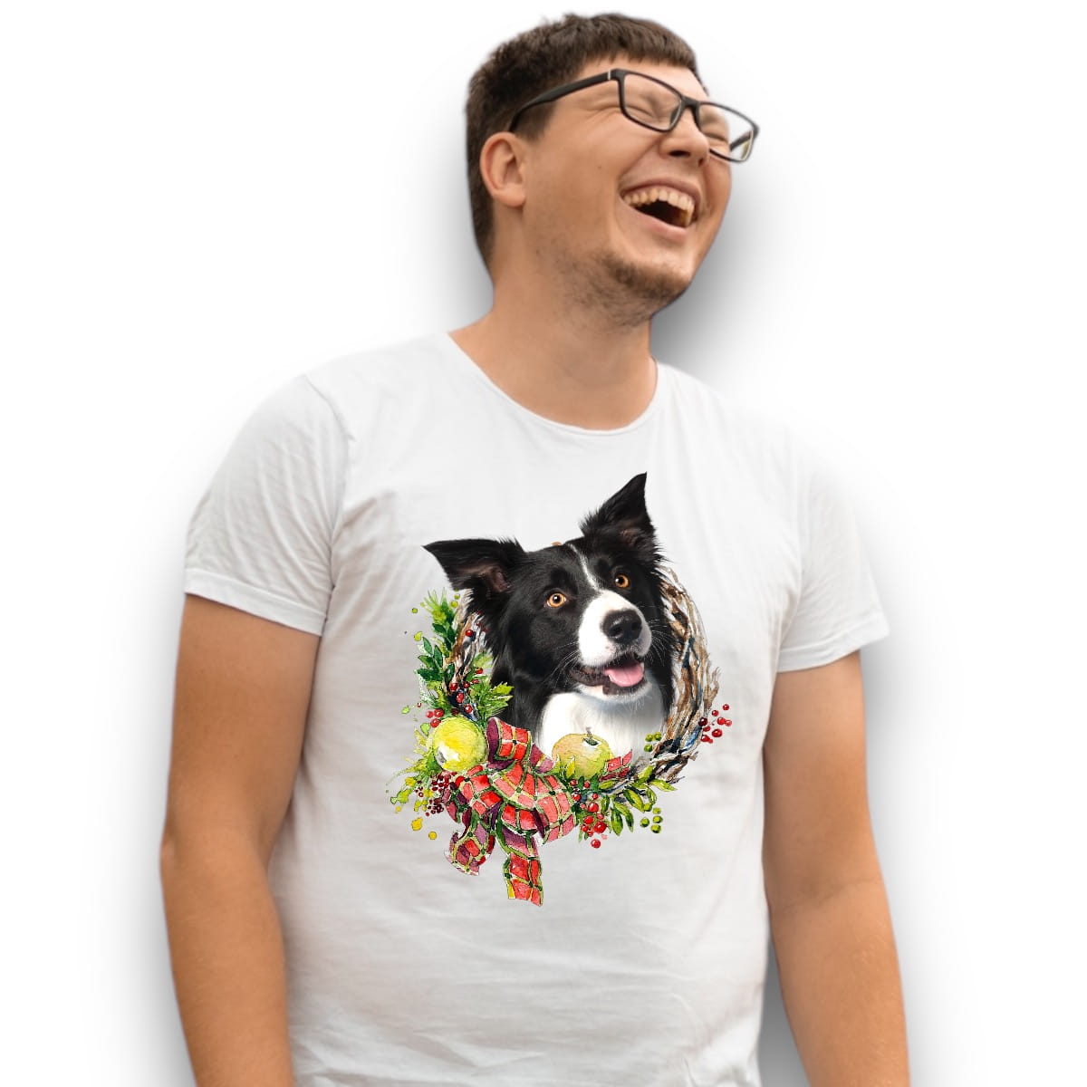 T-shirt z nadrukiem Twój Pupil na koszulce Biały / Czarny / Unisex / Boże Narodzenie 11