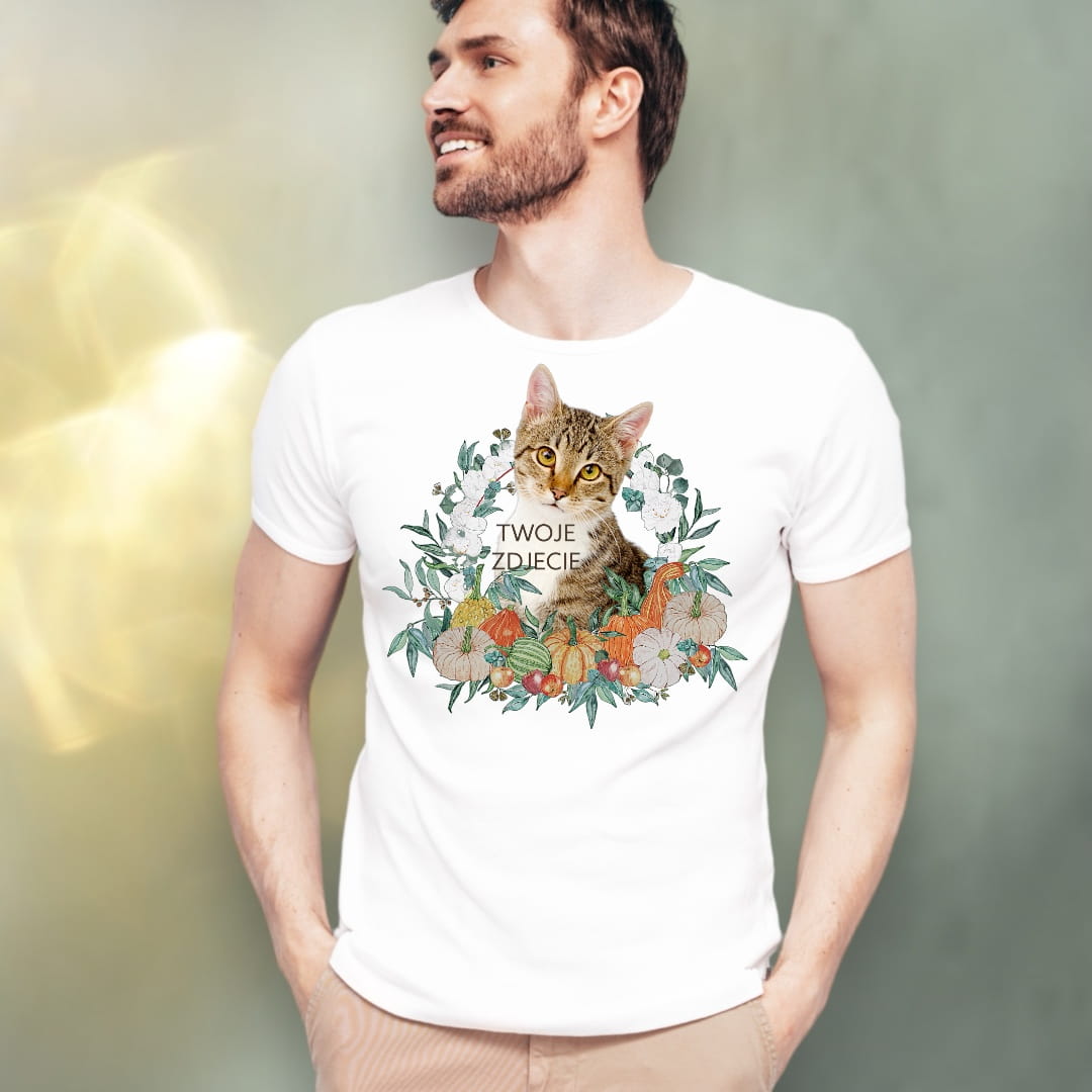 T-shirt z nadrukiem Twój Pupil na koszulce Biały / Czarny / Unisex / Jesień 1