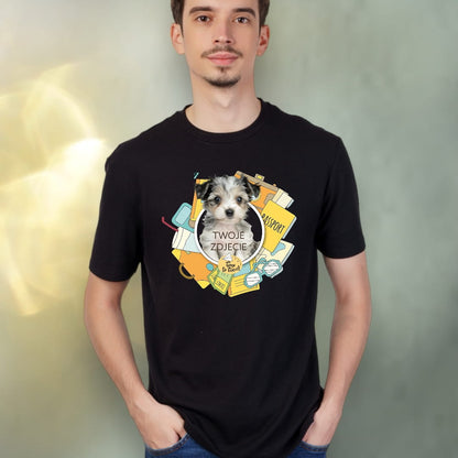 T-shirt z nadrukiem Twój Pupil na koszulce Biały / Czarny / Unisex / Travel 1