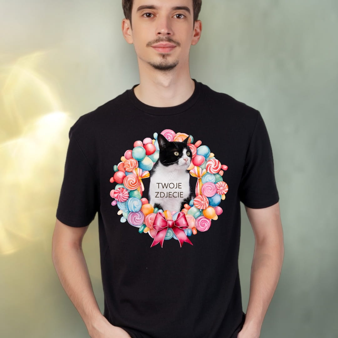 T-shirt z nadrukiem Twój Pupil na koszulce Biały / Czarny / Unisex / Słodycze 1