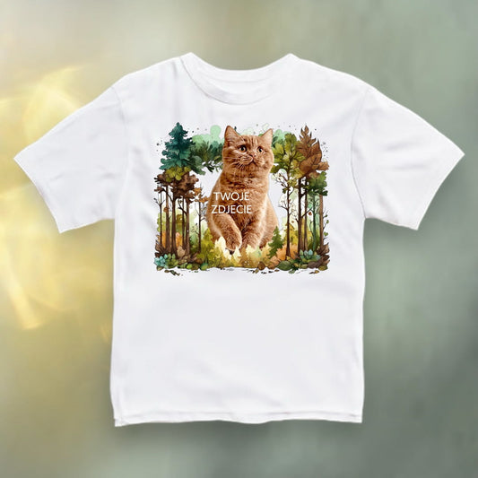 Koszulka z Twoim Pupilem Personalizacja / Biała / Czarna / Dziecięca Unisex / Las 5