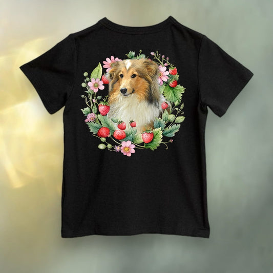 Koszulka z Twoim Pupilem Personalizacja / Biała / Czarna / Dziecięca Unisex / Truskawki 2
